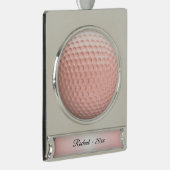 Pink Golf Ball Sport Banner-Ornament Silber (Rechts)