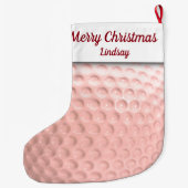 Pink Golf Ball Sport Großer Weihnachtsstrumpf (Rückseite)