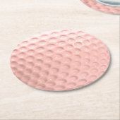 Pink Golf Ball Sport Runder Pappuntersetzer (Angewinkelt)