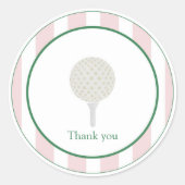 Pink Golf Ball und tee Danke Stickers (Vorderseite)