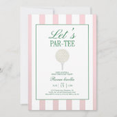 Pink Golf Birthday Invitation: Let's Par-Tee Girl  Einladung (Vorderseite)