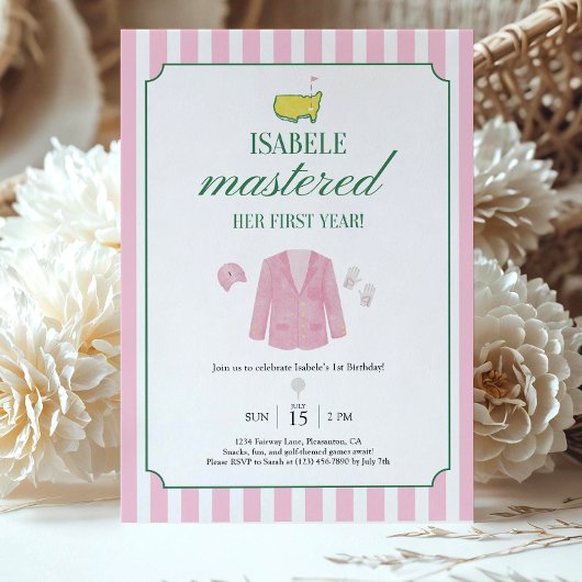 Pink Golf Birthday Invitation Template Girls FirsT Einladung