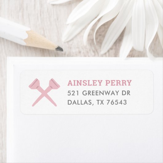 Pink Golf Birthday Party Rücksendeadresse (Insitu)