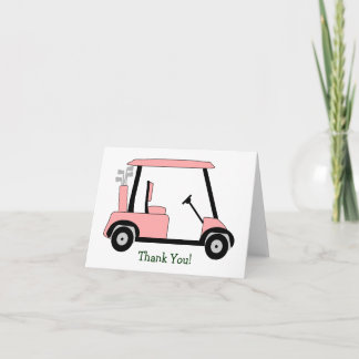 Pink Golf Buggy Vielen Dank Dankeskarte