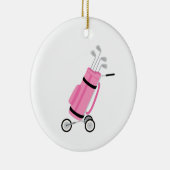 Pink Golf Caddy Keramik Ornament (Rechts)