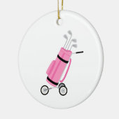 Pink Golf Caddy Keramik Ornament (Links)