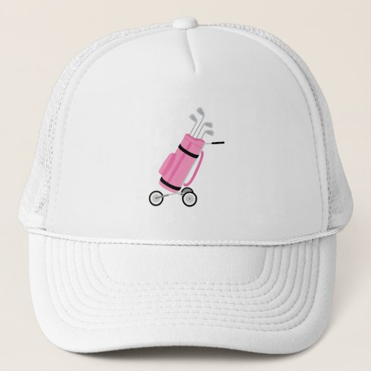 Pink Golf Caddy Truckerkappe (Vorderseite)