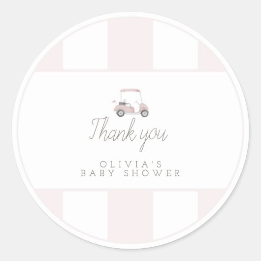 Pink Golf Cargo Geschenksticker Runder Aufkleber (Vorderseite)