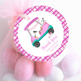 Pink Golf Cart Babyausstattung Babydusche Danke Geschenkanhänger
