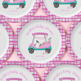 Pink Golf Cart Babyausstattung Babydusche Pappteller