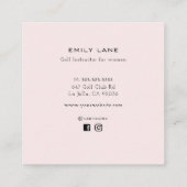 Pink Golf Cart Female Golf Instructor Golf pro Quadratische Visitenkarte (Rückseite)