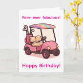 Pink Golf Cart Karte (Gelbe Blume)