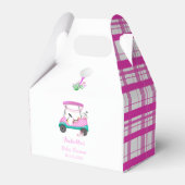 Pink Golf Cart mit Babyausstattung Babydusche Geschenkschachtel (Vorderseite)
