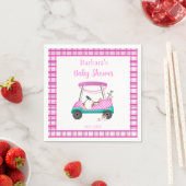 Pink Golf Cart mit Babyausstattung Babydusche Serviette (Beispiel)