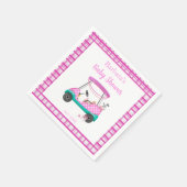 Pink Golf Cart mit Babyausstattung Babydusche Serviette (Ecke)