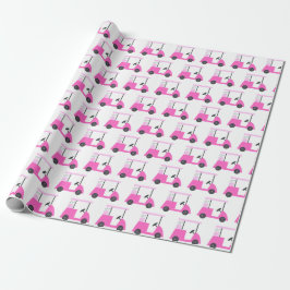 Pink Golf Cart Muster Umschlagpapier Geschenkpapier