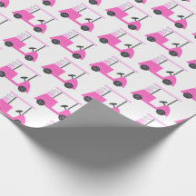Pink Golf Cart Muster Umschlagpapier