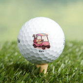Pink Golf Cart Personalisiert Golfball (Insitu T-Shirt)