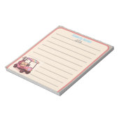 Pink Golf Cart Personalisiert Notizblock (Rotiert)