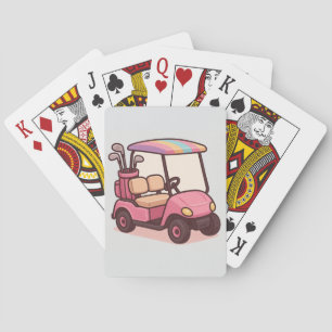 Pink Golf Cart Spielkarten