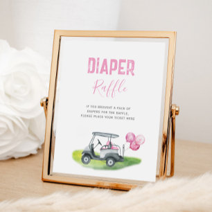 Pink Golf Diaper Raffelzeichen Poster