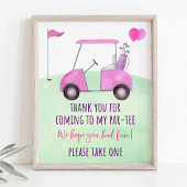 Pink Golf First Birthday Par-tee Fevor-Zeichen Poster