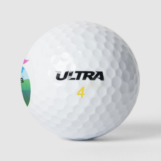 Pink Golf Flag Illustration Golfball (Logo)
