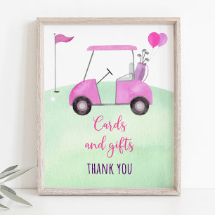Pink Golf Geburtstagskarten und Geschenke Untersch Poster