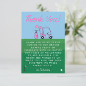 Pink Golf Gender Reveal Party Vielen Dank Dankeskarte (Stehend Vorderseite)