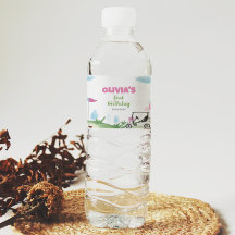 Pink Golf Girl Geburtstagsparty Wasserflasche Etik