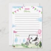 Pink Golf Girl Time Capsule Note Card Dankeskarte (Vorderseite)
