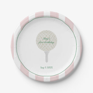 Pink Golf Par-T Papier Teller
