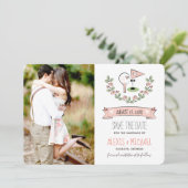 Pink Golf Save the Date (Stehend Vorderseite)