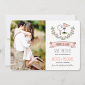 Pink Golf Save the Date (Vorderseite)