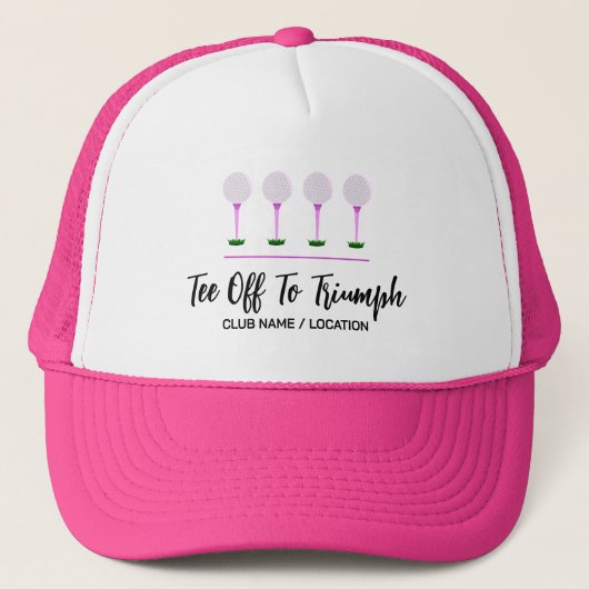 Pink Golf T-Shirts Ladys Golf Hat Truckerkappe (Vorderseite)