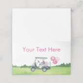 Pink Golf Theme Food Label Platzkarte (Außenseite Aufgefaltet)