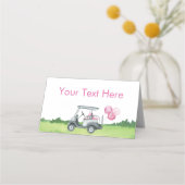 Pink Golf Theme Food Label Platzkarte (Vorderseite)