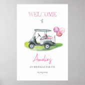 Pink Golf Theme Willkommen Poster (Vorne)