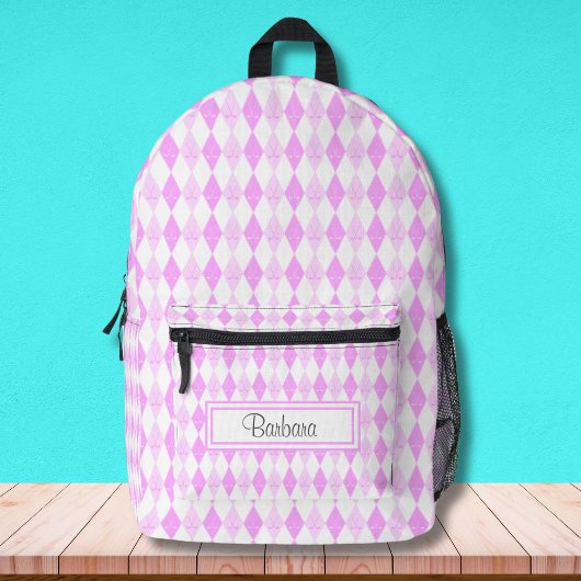 Pink Golf Themendesign Raute Personalisiert Bedruckter Rucksack