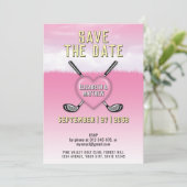 Pink Golf Wedding - Einladung Design (Stehend Vorderseite)