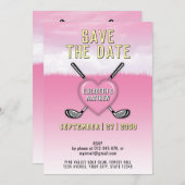 Pink Golf Wedding - Einladung Design (Vorne/Hinten)
