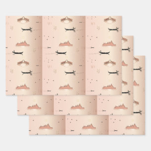 Pink Gondolas Venice Italien Packpapier Geschenkpapier Set
