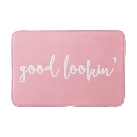 Pink Good Lookin' Moderne Kalligrafie Bath Mat Badematte (Vorderseite)