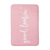 Pink Good Lookin' Moderne Kalligrafie Bath Mat Badematte (Vorderseite Vertikal)