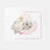 Pink Goodnight Westie mit Candle Fleecedecke (Vorderseite (Horizontal))