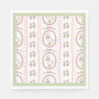 Pink Goose Baby Shower Standard Luncheon Napkin Serviette
