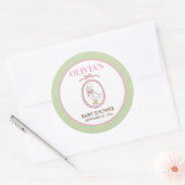 Pink Goose Baby Shower Stickers | Personalized (Umschlag)