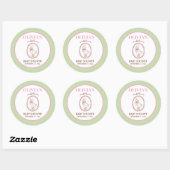 Pink Goose Baby Shower Stickers | Personalized (Blatt)