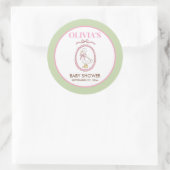 Pink Goose Baby Shower Stickers | Personalized (Tasche)