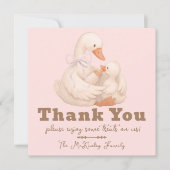 Pink Goose Labor Delivery NICU Hospital Thank Dankeskarte (Vorderseite)